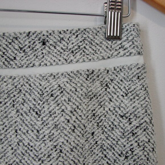 Wool Blend Tweed Pencil Skirt Black Cream White House Black Market Work Office 4 - Picture 6 of 12